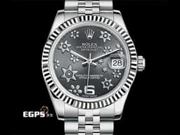 ROLEX 勞力士 DATEJUST LADY 178274 蠔式日誌型 <font color="#e8dede">銀色花朵雕紋錶面</font>&nbsp;<font color="#ff0000">2015年 台灣公司貨 保有大部分原廠膠膜</font> 自動上鏈 31mm