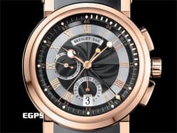 BREGUET 寶璣 Marine Big Date 航海系列 航海家 5827BR/Z2/5ZU <font color="#dbdbdb">銀白色雕紋面盤</font>&nbsp;<font color="#023cc5">大日期顯示窗、飛返計時功能</font><font color="#70cce1">&nbsp;</font><font color="#ff0000">整支重約4.87兩</font>&nbsp;自動上鍊 42mm