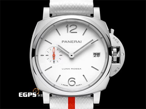 PANERAI 沛納海 Luminor Due Luna Rossa 3 Days PAM01378 三日鍊 小秒針&nbsp;白色經典三明治夜光面盤 PAM01378 不鏽鋼&nbsp;2025年保單 最新快拆錶帶 自動上鍊 38mm