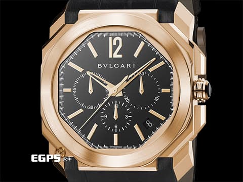 BVLGARI 寶格麗 Bulgari Octo Velocissimo 102115 18K玫瑰金材質 計時腕錶 氣質與氣勢兼具&nbsp;整支重約4.68兩&nbsp;2021年保卡&nbsp;自動上鍊 41mm