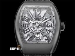 FRANCK MULLER 法蘭穆勒 Vanguard系列 V45 SC DT TT MC TT CAMOUFLAGE <font color=#ff00ff> 鈦金屬材質 </font> <font color=#ffffff>灰色拉絲直條紋面盤</font> 酒桶型 <font color=#ff0000>2025年保單</font> 自動上鍊 44x54mm