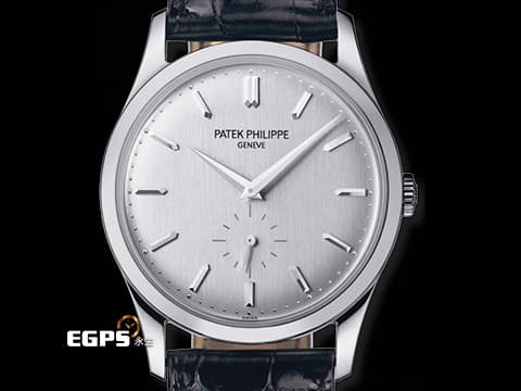 PATEK PHILIPPE 百達翡麗 PP CALATRAVA 經典的小三針款式系列 5196G-001 18K白金材質 銀灰色紋路面盤&nbsp;台灣公司貨 手動上鏈&nbsp;37mm