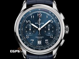 BREITLING 百年靈 Premier B01 Chronograph 42 璞雅系列 AB0145 <font color="#05f0f0">藍色面盤</font> 計時碼表 不鏽鋼材質&nbsp;<font color="#FF0000">B01自製機芯 2023年卡</font>&nbsp;自動上鍊 42mm