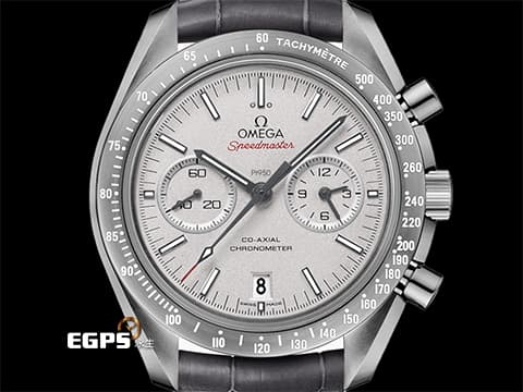 OMEGA 歐米茄 Speedmaste Chronograph 超霸 速霸 31193445199001「月之灰面」Grey Side of the Moon 灰陶瓷錶殼&nbsp;PT950 鉑金噴砂面盤 計時碼表&nbsp;同軸擒縱 2021年台灣公司貨&nbsp;自動上鏈 44.25mm
