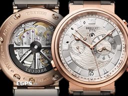BREGUET 寶璣 Marine Alarme Musicale 航海系列 航海家 5547BR/12/9ZU 18K玫瑰金材質 <font color="#05f0f0">二十四小時第二地時區、動能顯示、鬧鈴功能</font> <font color="#FF0000">2019年保單 台灣公司貨</font> 自動上鍊 40mm