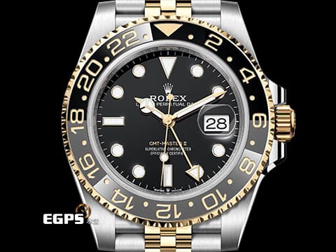 ROLEX 勞力士 GMT-Master II 蠔式 格林威治型 126713GRNR 灰黑雙色陶瓷錶圈 皮蛋圈 18K黃金 半金款 兩地時間 2026年保卡 紀念型（Jubilee）五銖錶帶 自動上鍊 40mm
