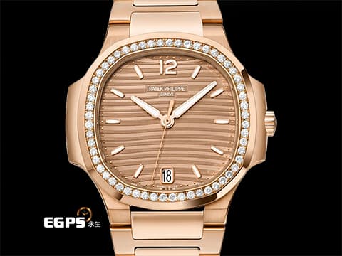 Patek Philippe 百達翡麗 PP錶 7118 /1200R-010 金鷹 7118/1200R-010 18K玫瑰金材質 鍊帶款 PP印記 原廠鑲嵌56顆鑽石錶圈（共0.67克拉）&nbsp;玫瑰金色水波紋路面盤 2024年保單&nbsp;自動上鍊 35.2mm