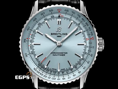BREITLING 百年靈 Navitimer 41 航空計時系列 A17329171C1P1 湖水藍色面盤&nbsp;不鏽鋼 2025年保單&nbsp;自動上鍊 41mm