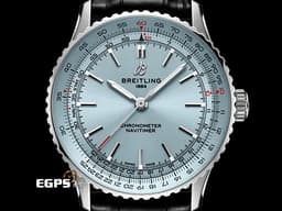 BREITLING 百年靈 Navitimer 41 航空計時系列 A17329171C1P1 <font color="#05f0f0">湖水藍色面盤</font>&nbsp;不鏽鋼 <font color="#FF0000">2025年保單</font>&nbsp;自動上鍊 41mm