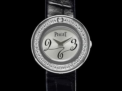 PIAGET 伯爵 Possession P10402 18K白金材質 原廠鑲嵌鑽石旋轉錶圈 石英機芯&nbsp;29mm