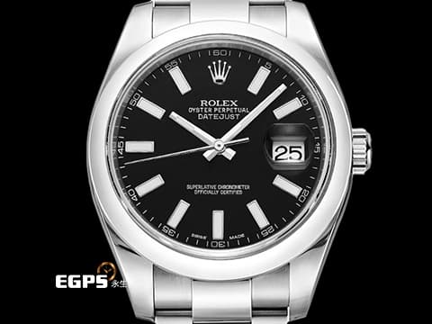 ROLEX 勞力士 Datejust 41 蠔式日誌型 126300 已停產稀少黑色面盤&nbsp;經典 DJ41 不鏽鋼&nbsp;2019年保單 蠔式（Oyster）三節錶帶 自動上鍊 41mm