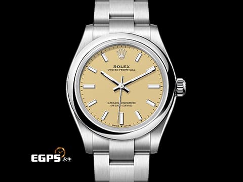 ROLEX 勞力士 Oyster Perpetual 31 經典 蠔式恆動型 277200 最新款 米色噴漆面盤&nbsp;OP31 不鏽鋼 大三針&nbsp;2025年保卡 自動上鍊 31mm