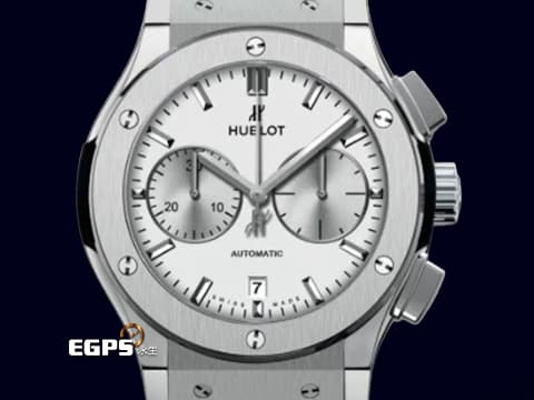 Hublot宇舶 ClassicFusion經典融合系列 521.NX.2611.LR 鈦金屬材質 特色銀白蛋白石面盤 鍍銠銀色指針與條形時標&nbsp;自動上鍊 45mm