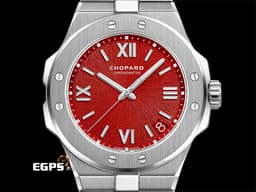 CHOPARD 蕭邦 Alpine Eagle 41 雪山傲翼 阿爾卑斯雄鷹 298600-3023 不鏽鋼材質&nbsp;<font color="#dd4646">丹霞 紅色螺旋放射紋面盤 限量88支</font>&nbsp;阿胖鷹&nbsp;<font color="#fafa01">2024年保單</font>&nbsp;自動上鍊 41mm