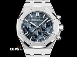Audemars Piguet AP錶 愛彼錶 Royal Oak  皇家橡樹 26715ST.OO.1356ST.01 不鏽鋼材質&nbsp;<font color="#0582f5">雲夜藍50色調「Grande Tapisserie」大型格紋錶面&nbsp;</font><font color="#ff0000">2022年保卡</font>&nbsp;計時碼錶 自動上鍊 38mm