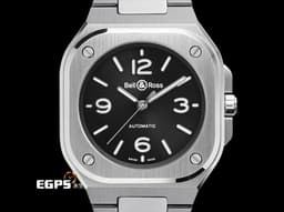 Bell &amp; Ross 柏萊士 Urban系列 BR-05 <font color="#05f0f0">黑色太陽紋面盤</font>&nbsp;中型 BR05A-S-BL-ST/SST 不鏽鋼材質 大三針&nbsp;<font color="#FF0000">2025年保卡</font>&nbsp;自動上鍊 36mm