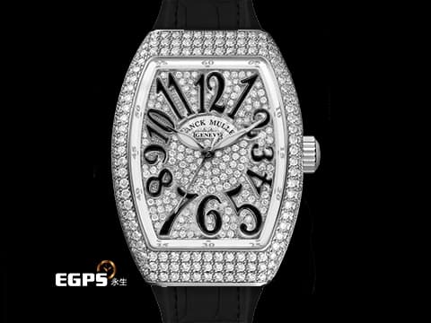 Franck Muller 法蘭穆勒 FM Vanguard Lady V32 黑色 精鑲鑽石 滿天星鑽石面盤 不鏽鋼材質 石英機芯 32x42.3mm