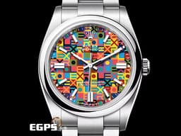 ROLEX 勞力士 Oyster Perpetual 36 經典 蠔式恆動型 126000 <font color="#fa00fa">新款</font>&nbsp;<font color="#0582f5">彩色紀念花紋</font><font color="#05f0f0">漆面圖案面盤</font><font color="FFB7DD"> </font> OP36 904L不鏽鋼 126000-0016 大三針&nbsp;<font color="#FF0000">2026年 新式木質保卡</font> 自動上鍊 36mm