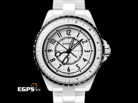 CHANEL 香奈兒 J12系列 H9763 白色陶瓷材質&nbsp;COUTURE O'CLOCK 限定腕錶系列 停產絕版款 裁縫剪刀造型時針、分針 縫紉針造型秒針 裁縫線紋路面盤&nbsp;專利不鏽鋼蝴蝶扣 2026年保卡 石英機芯 33mm