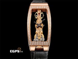 CORUM 崑崙 Gold Bridge 金橋 113.102.85&nbsp;經典 酒桶型 <font color="#fbcf32">18K玫瑰金材質 雙側邊全透視錶殼 全鏤空設計</font>&nbsp;<font color="#05f0f0">原廠鑲嵌168顆鑽石錶圈（約0.65克拉）</font><font color="#ff0000">酒桶型錶殼線條流暢 當代美學 新錶訂價：約1,595,700元台幣</font> 手上鍊 34x51mm