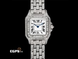 CARTIER 卡地亞 Santos de Cartier 山度士 WSPN0006 小型 不鏽鋼材質 <font color="#05f0f0">精鑲錶殼、錶圈、錶帶</font>&nbsp;<font color="#ff0000">2023年保卡</font> 石英機芯 27x37mm