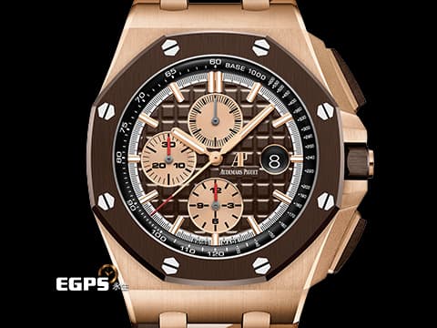Audemars Piguet 愛彼 AP錶 Royal Oak Offshore 皇家橡樹 離岸型 計時碼表 26401RO.OO.A087CA.01 18K玫瑰金材質 棕色陶瓷框 迷彩大金貓&nbsp;全球專賣店限量500只 2019年新式保卡&nbsp;自動上鏈 44mm