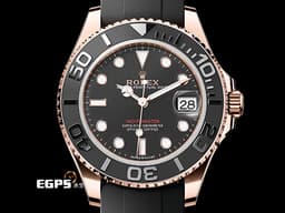 ROLEX 勞力士 Yacht-Master 遊艇名仕型 268655 <font color="#FFE6D9">永恆玫瑰金 陶瓷錶圈 </font> 新式橡膠錶帶 <font color="#FF0000">2025年保卡</font> 自動上鍊 37mm