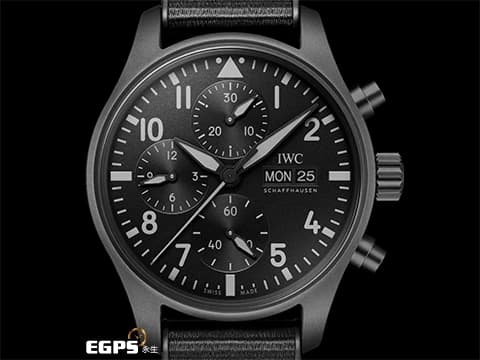 IWC 萬國 Pilot`s Chronograph Top Gun 飛行員系列 IW388106&nbsp; Top Gun 海軍空戰部隊 Ceratanium®（瓷化鈦金屬）計時腕錶 2025年保單  41.9 mm