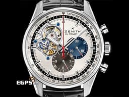 ZENITH 真力時 CHRONOMASTER PRIMERO 03.2520.4061/69.C714&nbsp;不鏽鋼材質 <font color="#05f0f0">鏤空太陽紋面盤 藍灰色計時錶盤 </font><font color="#ff0000">2016年保卡 台灣公司貨</font>&nbsp;自動上鍊 42mm