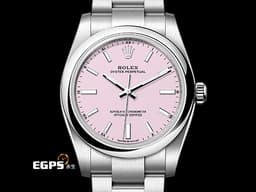 ROLEX 勞力士 Oyster Perpetual 34 蠔式恆動型 124200 <font color="#f8d3ea">糖果粉色噴漆面盤</font>&nbsp;OP34 不鏽鋼 <font color="#FF0000">最新款糖果粉色面盤 2025年保卡</font> 自動上鍊 34mm