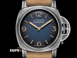PANERAI 沛納海 Luminor Venticinque PAM02025 <font color="#0582f5">社群Paneristi成立25週年 限量版 藍色漸變三明治面盤 藍寶石金魚缸風防</font>&nbsp;PAM2025 三日鍊 Brunito塗層不鏽鋼材質 <font color="#ff0000">傳奇「Fiddy」復刻款&nbsp;</font><font color="#FF0000">2026年保單 限量1000只</font>&nbsp;手上鍊 44mm