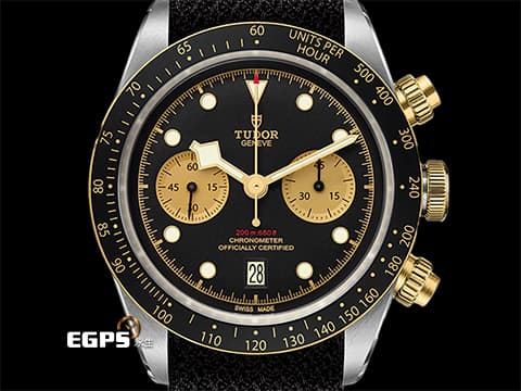 TUDOR 帝舵 Black Bay Chrono S&amp;G 碧灣 79363N-0003 計時碼錶 18K黃金 半金織紋錶帶款 79363 MT5813自製機芯，2025年新式保卡 賽車錶 自動上鍊 41mm