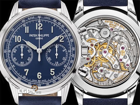 Patek philippe 百達翡麗 PP錶 Complications 複雜功能時計 Central chronograph 計時碼錶 5172G-001&nbsp;藍色面盤 18K白金材質&nbsp;2023年保單  手上鍊 41mm