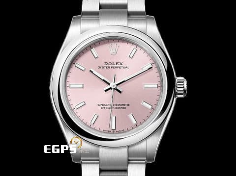 ROLEX 勞力士 Oyster Perpetual 31 經典 蠔式恆動型 277200 最新款 糖果粉色面盤&nbsp;OP31 不鏽鋼 大三針&nbsp;2024年保卡 自動上鍊 31mm