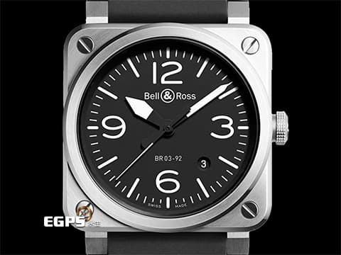 Bell &amp; Ross 柏萊士 BR錶 Instrument 系列 BR03-92&nbsp; 大三針&nbsp; 經典黑色面盤 不鏽鋼材質 飛行錶 自動上鍊 42mm
