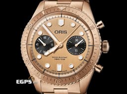 ORIS 豪利時 DIVERS&nbsp;0177177443182 <font color="#f9cd90">青銅材質 香檳金色熊貓面盤</font>&nbsp;<font color="#ff0000">限量250支</font> 計時腕錶 自動上鍊 43mm