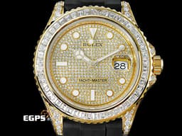 ROLEX 勞力士 Yacht-Master 42 蠔式 遊艇名仕型 226658&nbsp;<font color="#f5e429">精鑲226668TBR 後加大梯鑽石外圈、錶耳、錶側、折疊扣、客製化滿天星面盤</font>&nbsp;18K黃金材質<font color="#ff0000">&nbsp;2022年保卡</font>&nbsp;自動上鍊 42mm