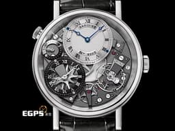 BREGUET 寶璣 Classique La Tradition 傳統系列 7067BB/G1/9W6 18K白金材質&nbsp;<font color="#05f0f0">日夜顯示 GMT 兩地時區 動能顯示 鏤空面盤 工藝之美一覽無遺</font>&nbsp;<font color="#ff0000">2026年保卡&nbsp;新錶訂價：1,514,000元</font> 手上鍊 40mm