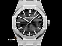 Audemars Piguet 愛彼 AP錶 Royal Oak 皇家橡樹 15500ST.OO.1220ST.03 <font color="#05f0f0">經典 Grande Tapisserie 黑色格紋面盤</font> 大三針 鍊帶款 <font color="#FF0000">2022年新式保卡</font>&nbsp;自動上鍊 41mm