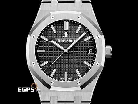 Audemars Piguet 愛彼 AP錶 Royal Oak 皇家橡樹 15500ST.OO.1220ST.03 經典 Grande Tapisserie 黑色格紋面盤 大三針 鍊帶款 2022年新式保卡&nbsp;自動上鍊 41mm