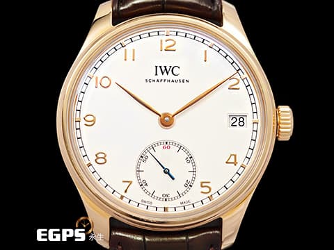 IWC 萬國錶 Portugieser Hand-Wound 8 Days 葡萄牙系列 IW510204 八日鍊 玫瑰金材質 小秒針 錶背動能顯示 手上鍊&nbsp;43mm