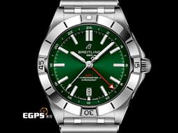 BREITLING 百年靈 Chronomat 40 AB32398 不鏽鋼材質 <font color="#058703">綠色面盤</font> <font color="#FF0000">2026年保卡 </font> 自動上鍊 40mm