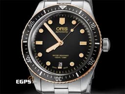 Oris 豪利時 Divers Sixty-Five系列 1965 <font color="#EA7500">復刻1965年ORIS第一款潛水錶 青銅外圈 復古色時標</font>&nbsp;01733770743540782018 不鏽鋼 大三針 <font color="#ff0000">復古箱型藍寶石水晶玻璃</font>&nbsp;<font color="#FF0000">2023年台灣公司貨</font>&nbsp;自動腕錶 40mm