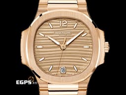 Patek Philippe 百達翡麗 PP 金鷹 鸚鵡螺 7118/1R-010&nbsp; 18K玫瑰金材質&nbsp;<font color="#ead4ae">水平橫紋浮雕香檳金色面盤</font><font color="#0000E3"> </font><font color="#FF0000">&nbsp;2026年保單 保有部分原廠膠膜</font> 自動上鍊 35.2mm