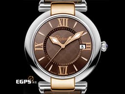 CHOPARD 蕭邦 拜占庭系列  Imperiale 388532-6011 皇家 不鏽鋼&amp;18K玫瑰金材質 <font color="#f1b83b">半金款 巧克力色雕紋面盤</font> 石英機芯 36mm