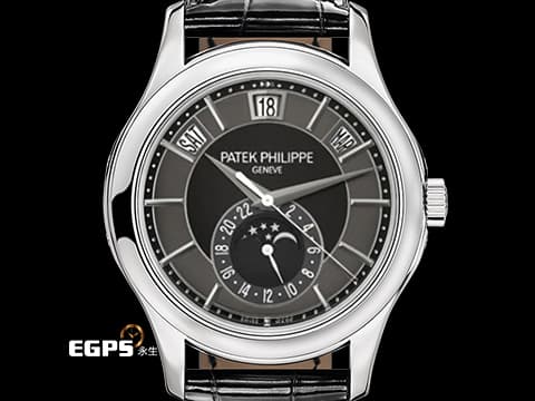PATEK PHILIPPE 百達翡麗 PP 5205 Annual Calendar 年曆錶 5205G-010 月相盈虧 18K白金材質  新款PP印記&nbsp;自動上鍊 40mm