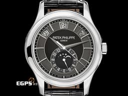 PATEK PHILIPPE 百達翡麗 PP 5205 Annual Calendar 年曆錶 5205G-010 月相盈虧 18K白金材質 <font color="#FF0000"> 新款PP印記&nbsp;</font>自動上鍊 40mm