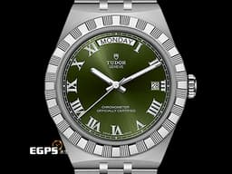 TUDOR 帝舵 Royal 皇家系列 2840D1A0-0003&nbsp;<font color="#41971c">最新 太</font><font color="#419414">陽</font><font color="#56b323">放</font><font color="#62c030">射</font><font color="#56b125">紋綠</font><font color="#41971c">色面盤</font>&nbsp;坑紋外圈 不鏽鋼材質 <font color="#0582f5">星期、日期顯示窗</font> <font color="#ff0000">2026年新式保卡</font>&nbsp;自動上鍊 34mm
