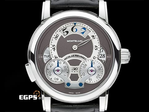 Montblanc 萬寶龍 Star Nicolas Rieussec 108790 尼可拉斯 不銹鋼材質&nbsp;銀色巴黎釘飾紋路面盤 小時顯示盤&nbsp;單把計時&nbsp;2025年保卡 自動上鏈 43mm