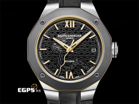 BAUME &amp; MERCIER 名仕 Riviera M0A10785 不鏽鋼材質 蛇年特別版 蛇形圖案花紋面盤 2025年保卡 全球限量200支&nbsp;自動上鏈 39mm